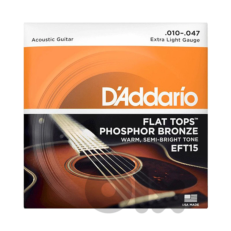 D’Addario EFT15 10-47 Flat Tops Extra Light Acoustic Guitar Strings