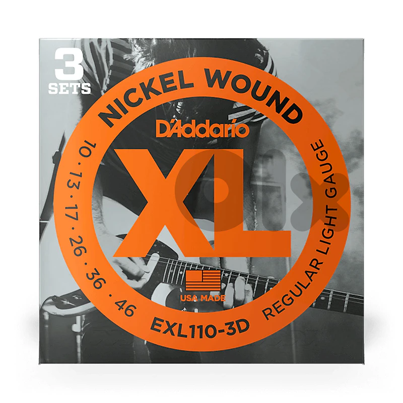 D’Addario EXL110-3D 10-46 Regular Light Electric Guitar Strings pack o