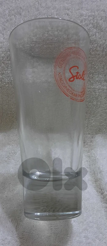 Glass cup 1 piece 16 cm tall. كبايات