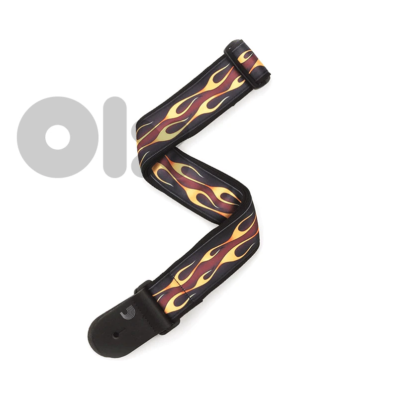 D’addario 50F09 Nylon Woven Hot Red Rod Flame Guitar Strap