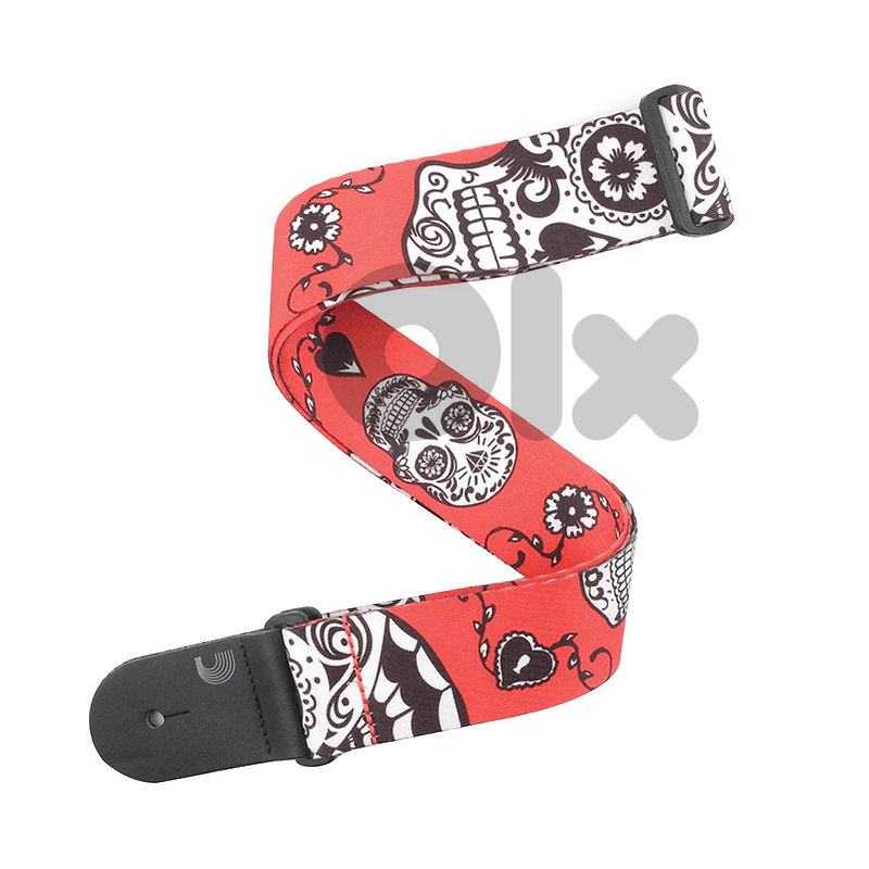 D’addario P20W1414 Polyester Red Sugar Skulls Guitar Strap