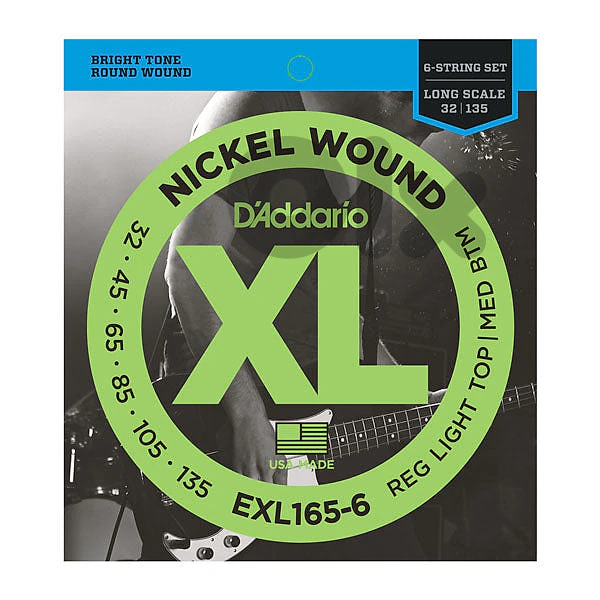 D’addario EXL165-6 32-135 6-String Light Top/Medium Bottom Long Scale
