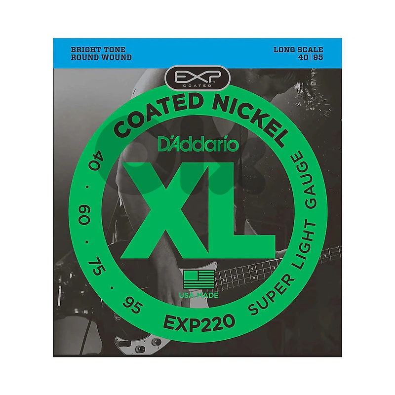 D’Addario EXP220 40-95 Coated Long Scale Bass Guitar Strings