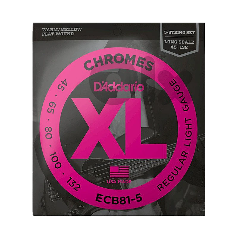D’Addario ECB81-5 45-132 5-Strings Flat Wound Light Bass Guitar String