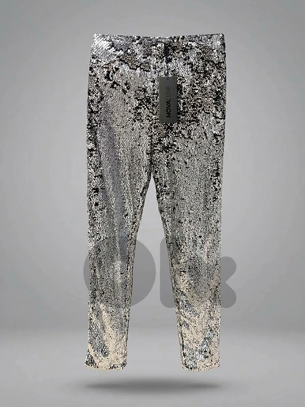 FASHION NOVA Rana Sequin Pants Silver
