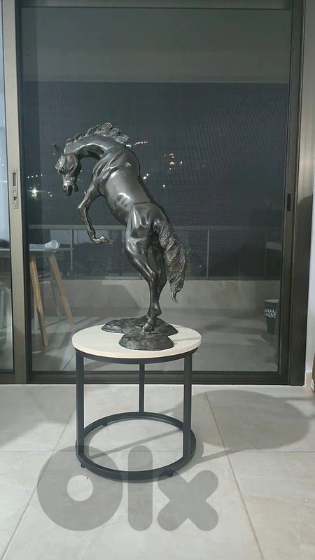 Impressive Vintage European Bronze Horse, 80 cm, 15 kg, Dark Patina