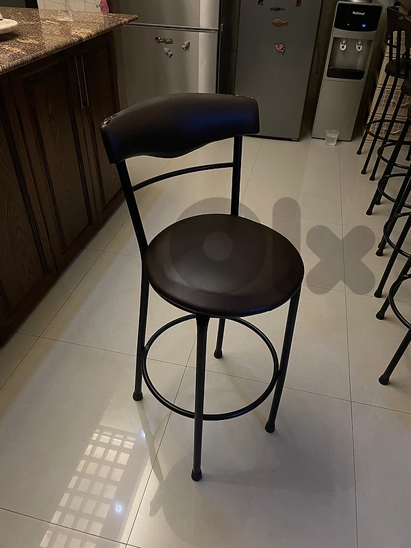 High chairs barstools and wood bar