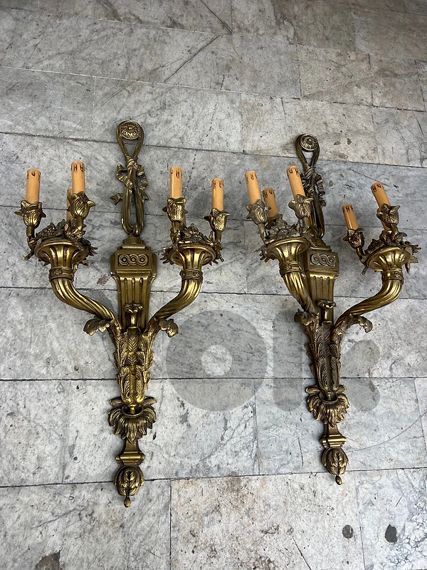 Frensh pair applique bronze big sizee ابليك عدد ٢ برونز فرنسي
