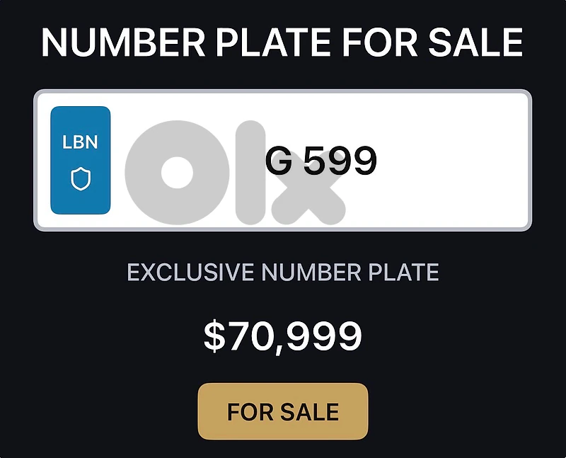 special number plate for sale