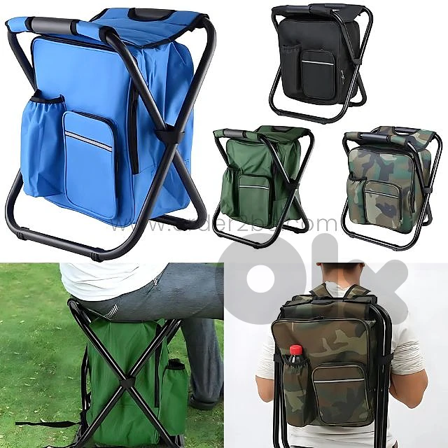 Portable Backpack Chair – Fold-Out Seat with Cooler for Camping &