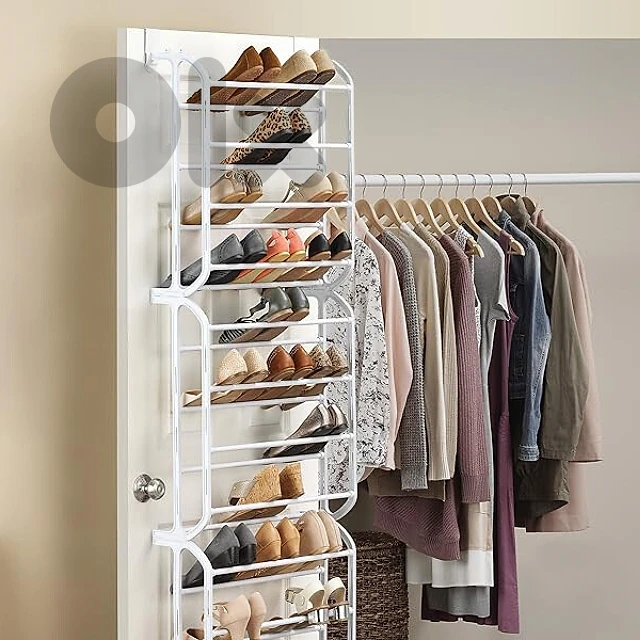 Over the Door Shoes Rack, 36 Pairs, Metal Tubes