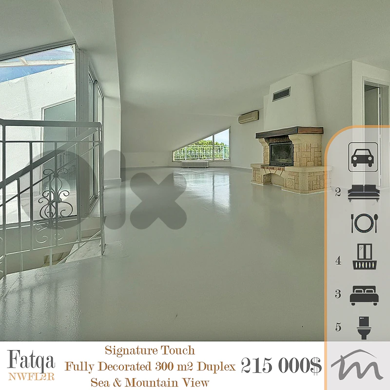 Fatka | 716$/m² | Decorated 300m² Duplex | 4 Balconies | Open View