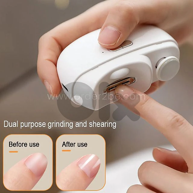2-in-1 Electric Nail Clipper with Buffing Head & Chip Collector – 2