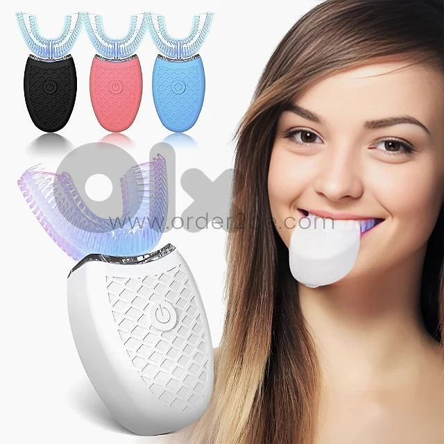 Ultrasonic Whitening Toothbrush: U-Shaped, Hands-Free, 4 Modes