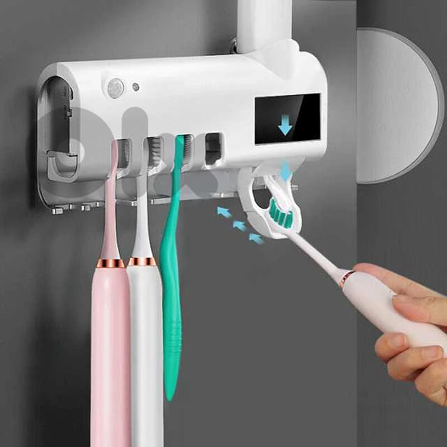 UV Toothbrush Sterilizer with Toothpaste Dispenser, Teeth Sanitizer