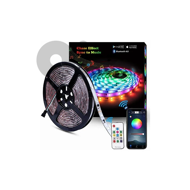 RGB LED Strip Lights, 5M Bluetooth with Remote