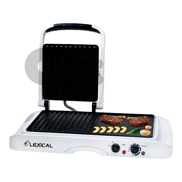 Lexical 1600W Dual-Surface Press Grill — 50cm Ribbed & Flat Granite