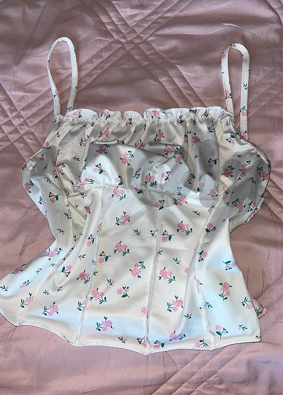 Coquette Floral White Top
