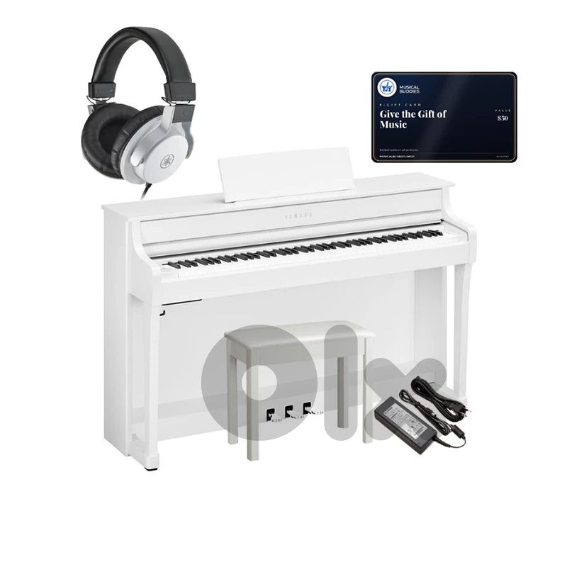 Yamaha CLP-835 Clavinova Digital Piano Bundle (White)