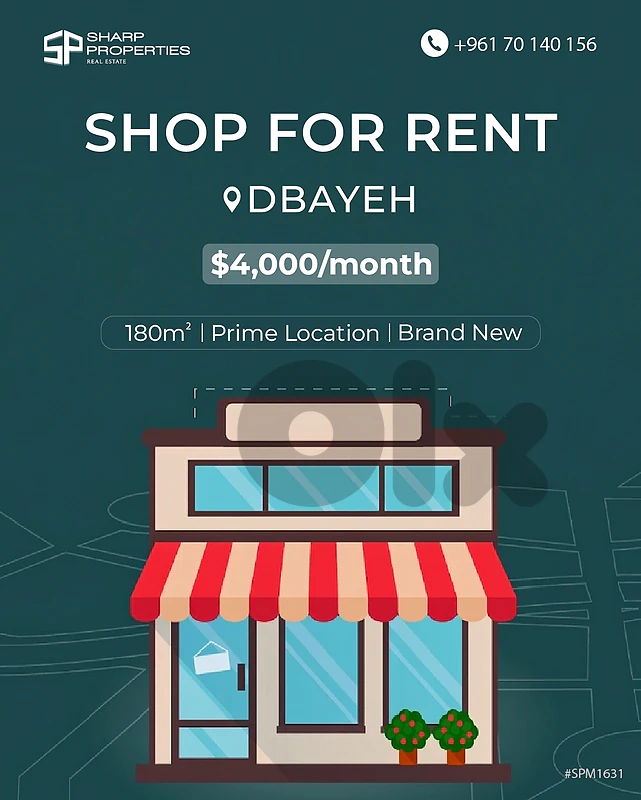 Brand New Shops For Rent - Dbayeh #SPM1631