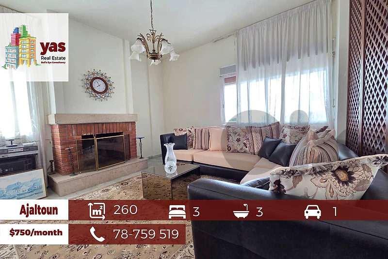 Ajaltoun 260m2 | Mountain VIew | Quiet Street | Rent | TO/EH
