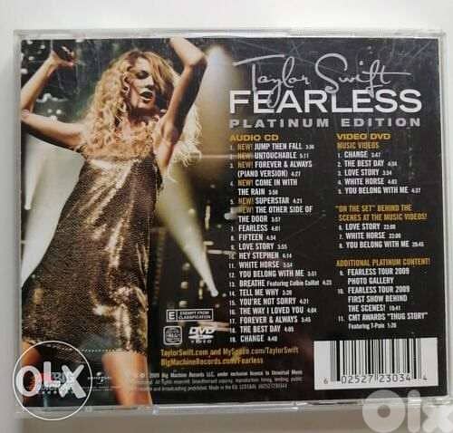 Taylor swift fearless platinum edition cd + dvd 3