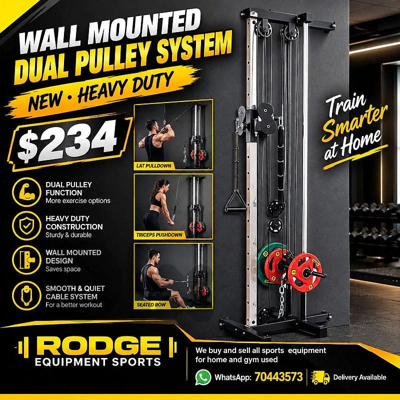 Wall mount dual pulley system new heavy duty