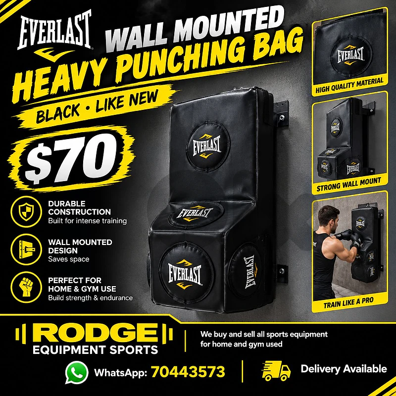 Everlast Wall Mounted Heavy Punching Bag Black like new
