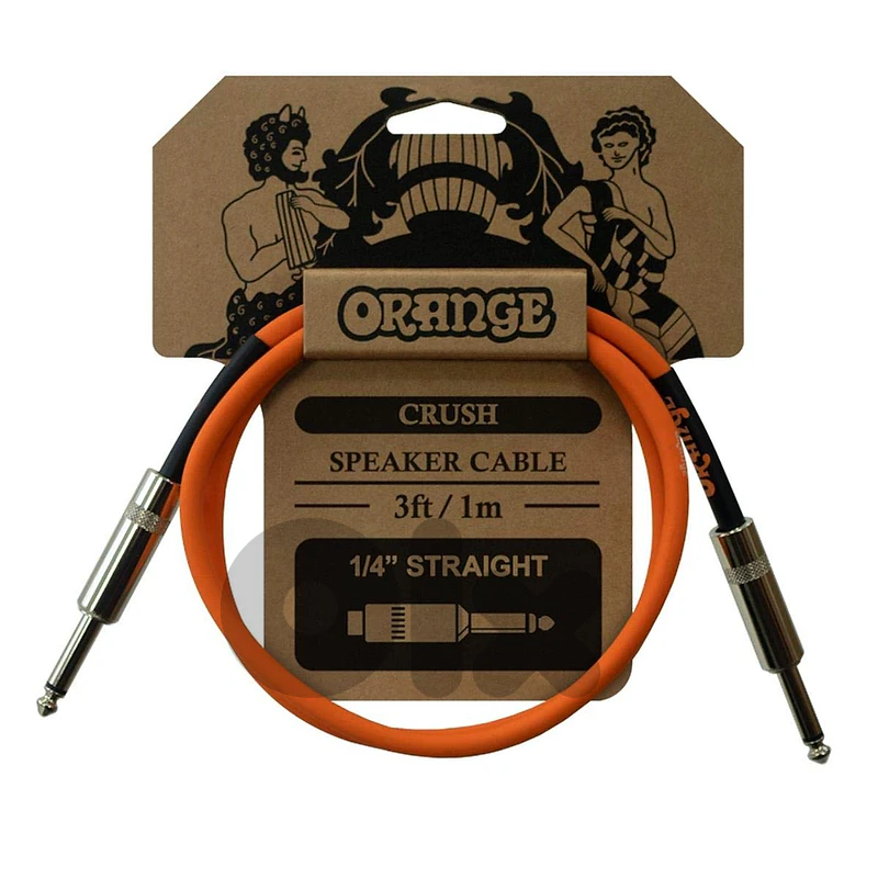 Orange Crush 3' Speaker Cable, Jack to Jack Connectors, Orange