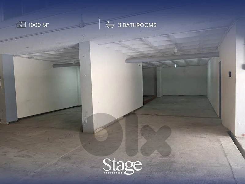Spacious 1,000 sqm Underground Warehouse for Rent in Dbayeh
