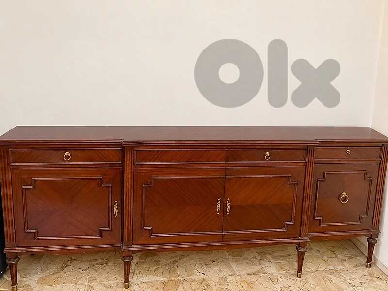 Classic Wooden Dining Room Set – Table, 8 Chairs & Buffet
