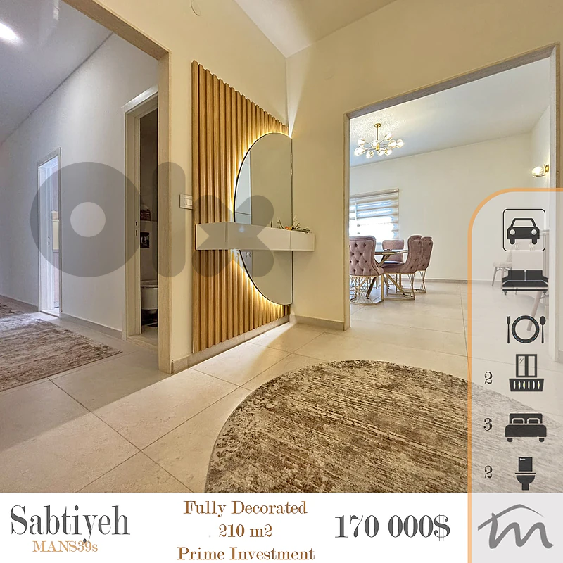 Sabtiyeh | 810$/m² | Signature 210m² Apart | Prime 3 Bedrooms Catch