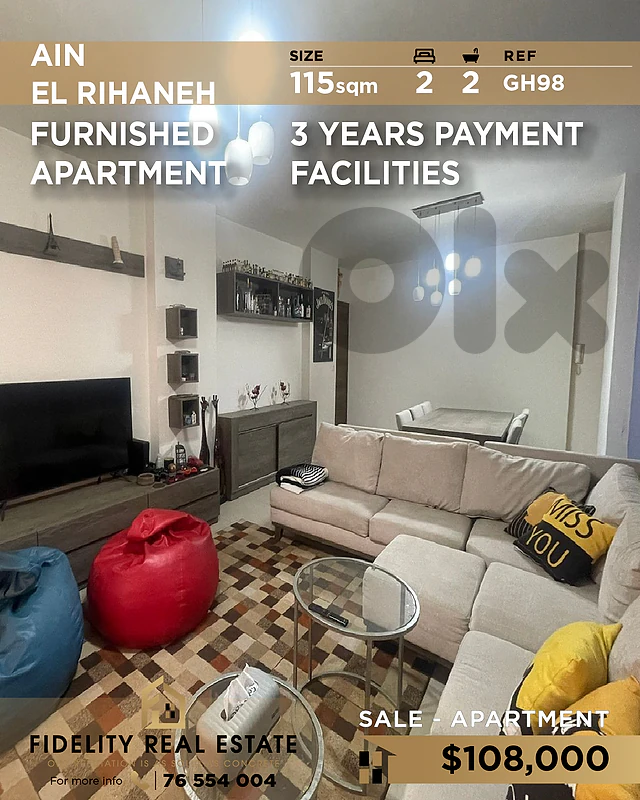 Apartment for sale in Ain El Rihaneh GH98 شقة  للبيع في عين الريحاني
