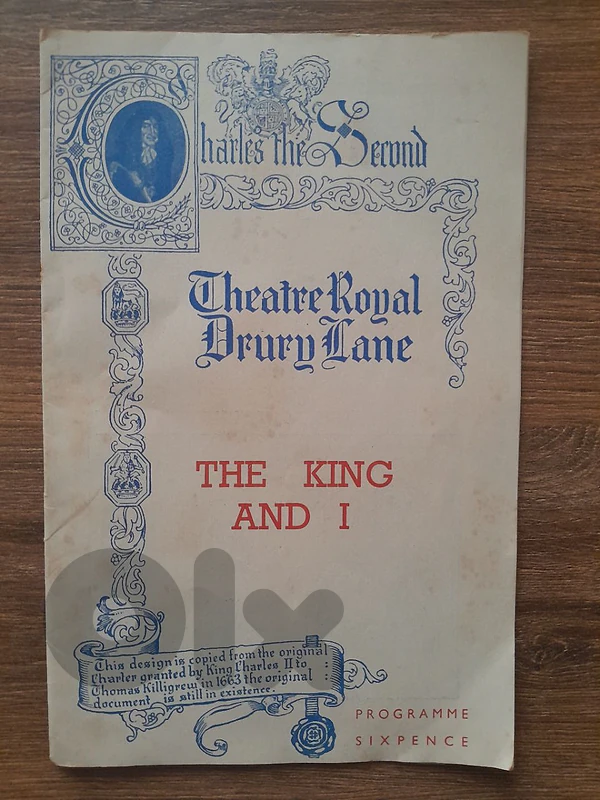 Vintage theatre program 1953 THE KING AND I in LONDON