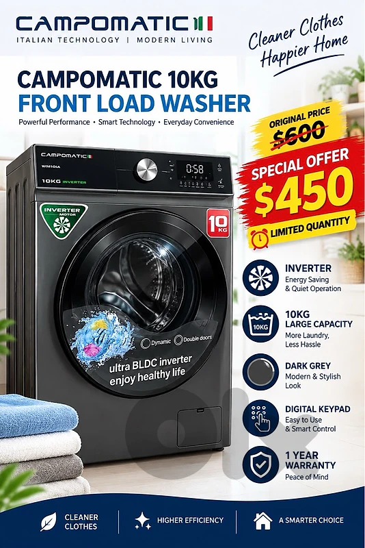 Campomatic Samsung 7-10kg Washing Machine  غسالة كفالة شركة