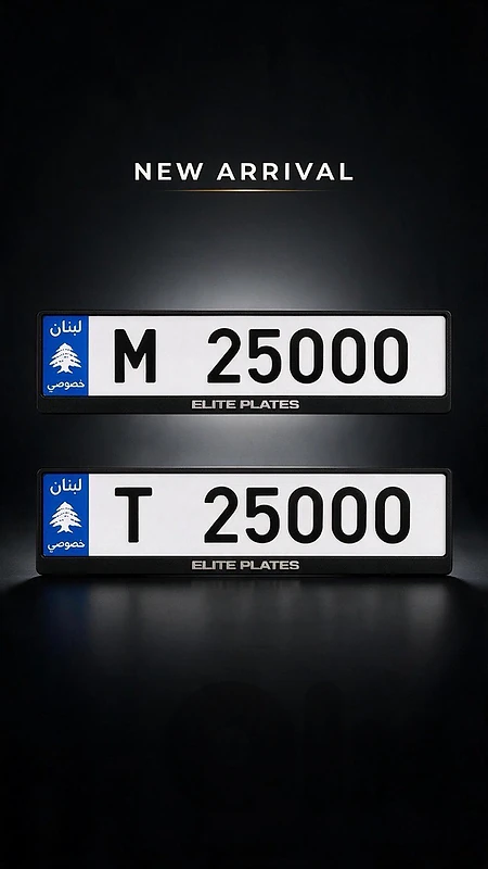 Matching Lebanese Plates for Sale | M 25000 & T 25000