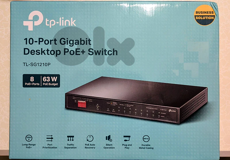 TP-Link Tplink TL-SG1210P 10-Port Gigabit Switch with 8 Port PoE+