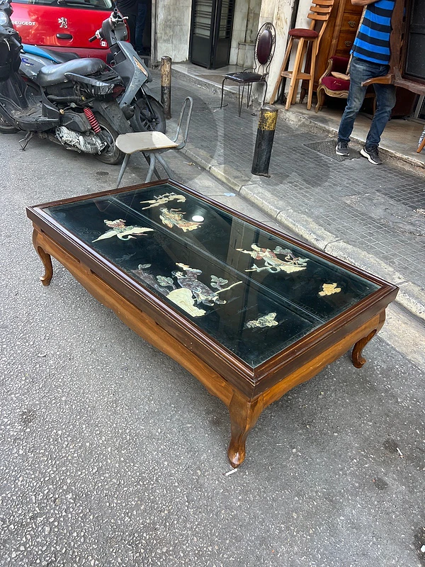 Table basse en bois laqué artisanat chinois طاولة نص صينية انتيك