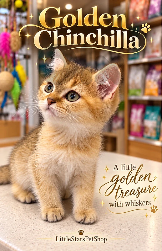 British  ✨ Golden ✨ Chinchilla kitten elegant & cute imported قطط
