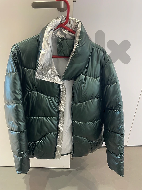 Italian Metallic Green Puffer Jacket