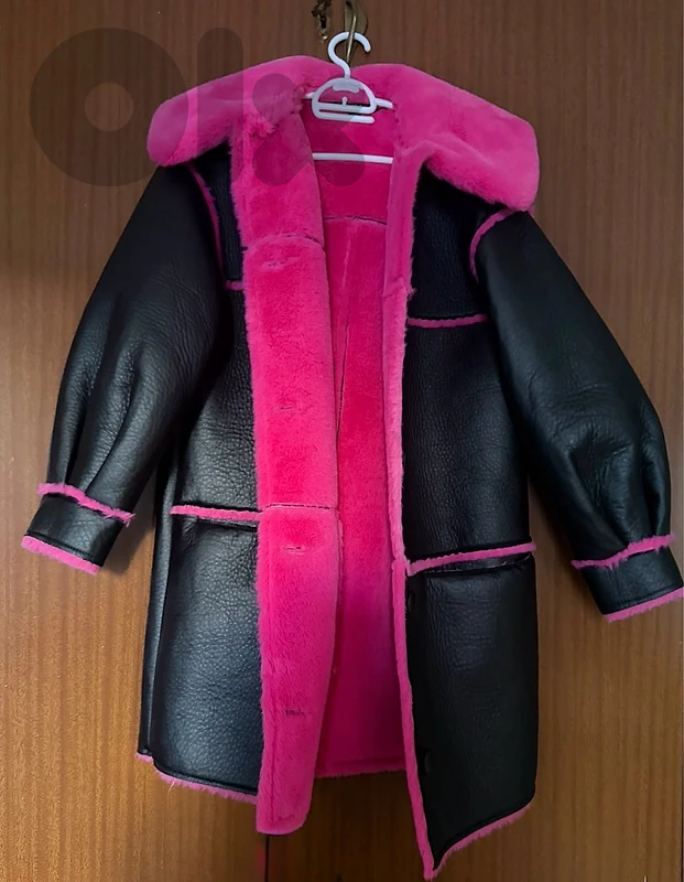 jacket leather and faux fur for women