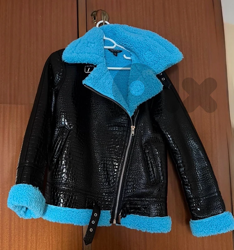 Leather and faux fur luxury jacket