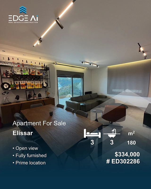 Brand-New Furnished Apartment for Sale | Elissar
,Metn
#ED302286