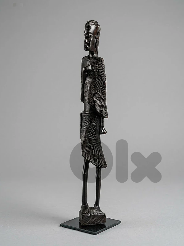 African Ebony Maasai Warrior Sculpture