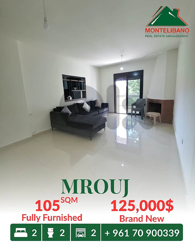 105 sqm Apartment For Sale in Mrouj مروج