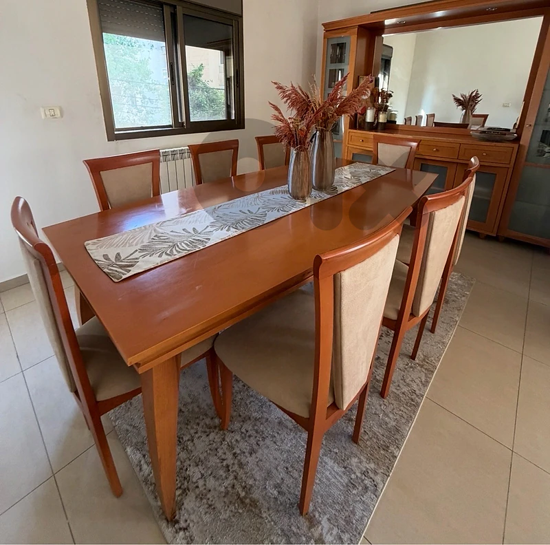 dining room table and chairs and buffet