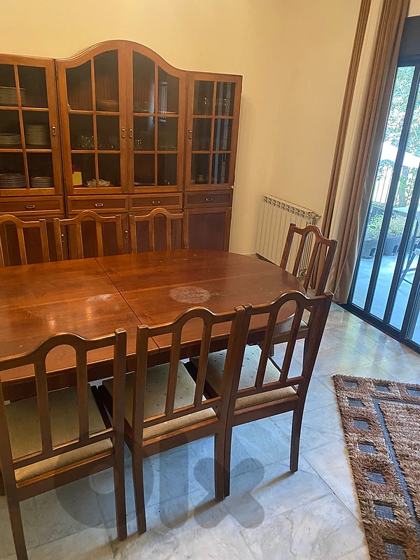 Dining Table + 8 Chairs + Dresser + Showcase