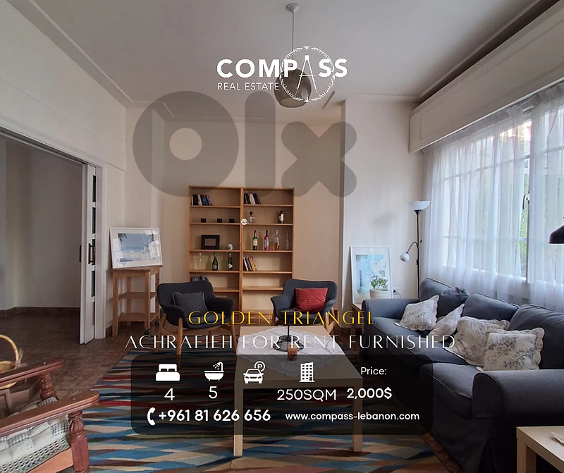 Furnished apartment in Achrafieh 250sqm