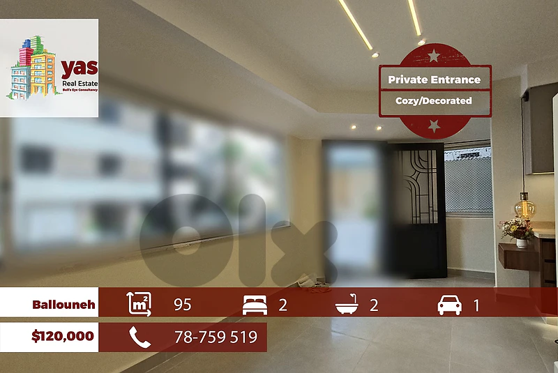 Ballouneh 120m2 | Private Entrance | Decorated | Prime Location | EL