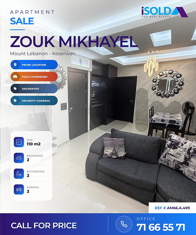 A Furnished Apartment for Sale in Zouk Mickael-شقة للبيع في ذوق مكايل